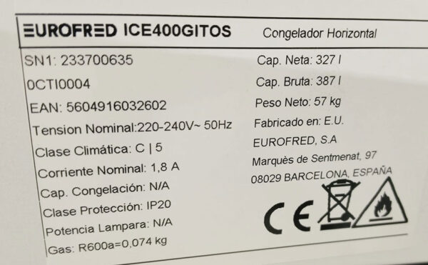ARCÓN ICE400GITOS EUROFRED - Imagen 3