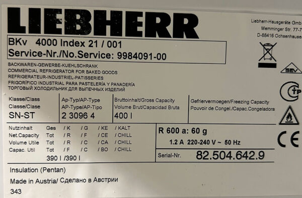 ENFRIADORA BKV 4000 LIEBHERR - Imagen 3