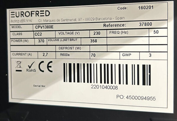 VINOTECA  CPV1380E EUROFRED - Imagen 3