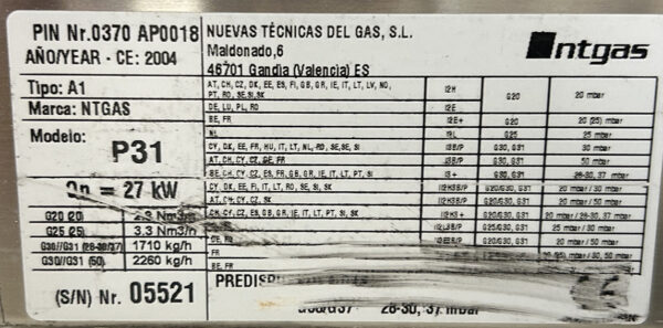 COCINA GAS P31 LAINOX - Imagen 3