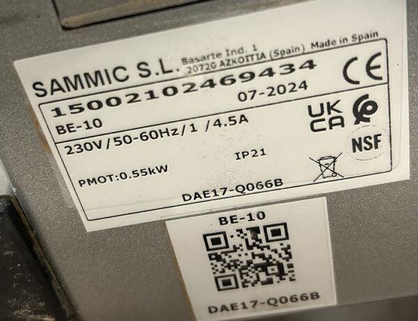 AMASADORA BE-10 SAMMIC - Imagen 3