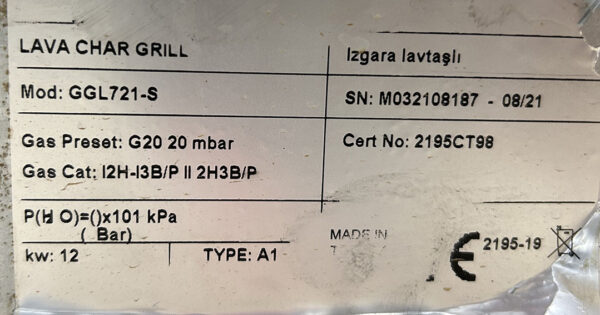 PARRILLA GRILL A GAS  GGL721-S - Imagen 3