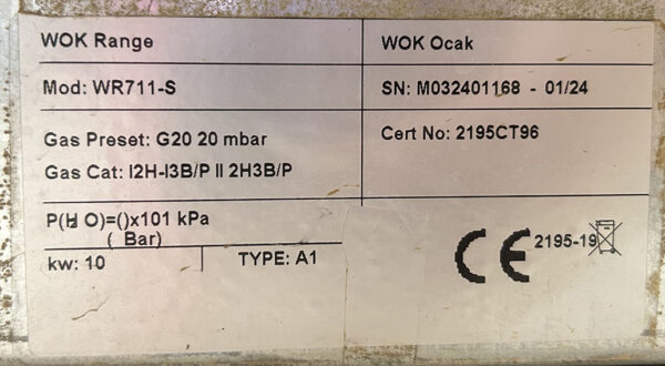 COCINA WOK GAS SOBREMESA  WR711-S - Imagen 3