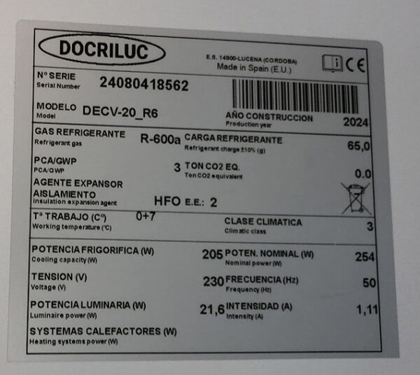 ENFRIADORA DECV-20_R6 DOCRILUC - Imagen 3