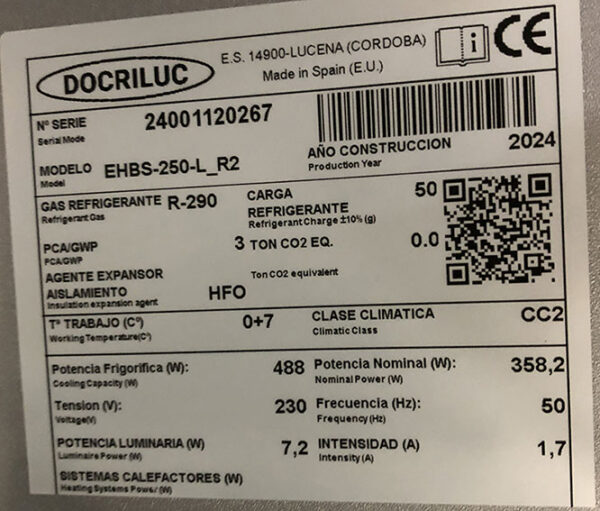 ENFRIADORA EHBS-250-L_R2 DOCRILUC - Imagen 3